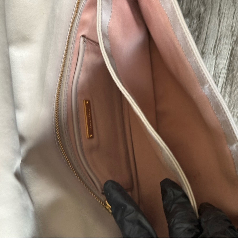 💎MIU MIU Matelasse Gather Leather Shoulder/ Clutch Bag Gray/ EUC💎 - Picture 9 of 16